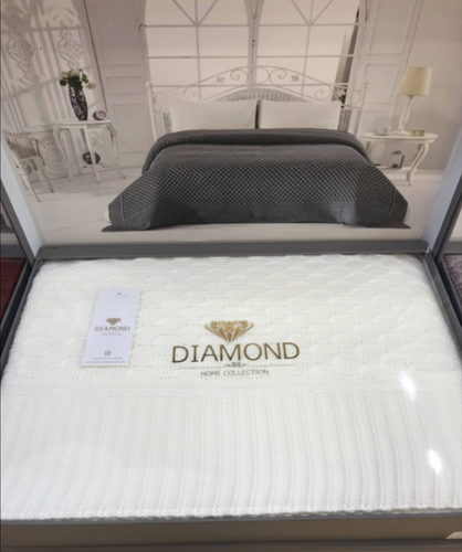 Плед В'язаний Diamond Silvia Cream, без наволочок, 220х240 см