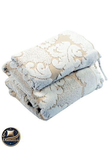 Комплект Полотенец Maison D`or Celestina Beige, Бежевый, Хлопок, Махровый, Бахрома, Фирменная упаковка, Сет 2шт: 50х100см; 85х150см, Турция