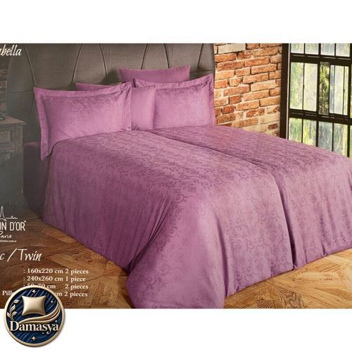 Постільна білизна Maison D`or Mirabella Lilac, Для жінки, Європейський, На ґудзиках, 200х220 см 1шт;, 240х260 см 1шт;, 50х70 см 4шт;, Сатин - Жаккард, Візерунки, Жакардові візерунки, Бавовна 100%, Фірмова упаковка, Туреччина