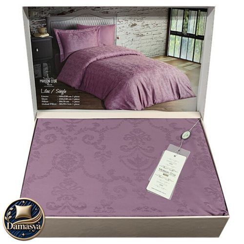Постільна білизна Maison D`or Mirabella Lilac, Для жінки, Європейський, На ґудзиках, 200х220 см 1шт;, 240х260 см 1шт;, 50х70 см 4шт;, Сатин - Жаккард, Візерунки, Жакардові візерунки, Бавовна 100%, Фірмова упаковка, Туреччина