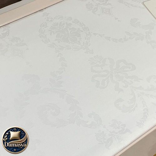 Постільна білизна Maison D`or Mirabella White, Універсальний, Сімейний, На ґудзиках, 160х220 см 2шт;, 240х260 см 1шт;, 50х70 см 4шт;, Сатин - Жаккард, Візерунки, Жакардові візерунки, Бавовна 100%, Фірмова упаковка, Туреччина