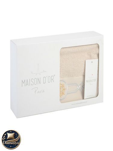 Рушник Maison D`or Elegance Marine Beige, Бежевий, Бавовна, Махрова, З вишивкою, Фірмова упаковка, Сет 4шт. 30х50см, Туреччина