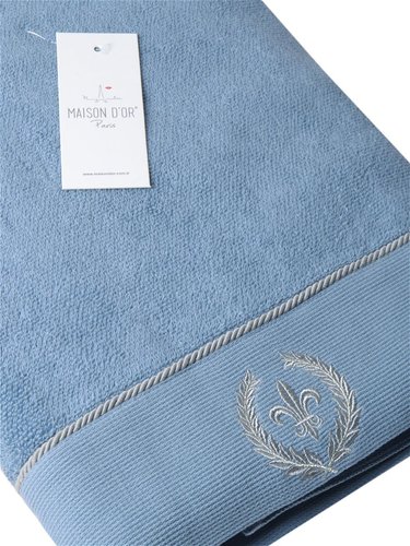 Полотенце Maison D`or Seymour Blue, Голубой, 85х150см, Хлопок, Махровый, С вышивкой, Фирменная упаковка, Турция