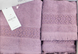 Комплект Полотенец Maison D`or Suzanna Lilac, Фиолетовый, 100% Хлопок, С кружевом, Фирменная упаковка, Сет 3шт. 70х140см, 50х100см, 40х60см, Турция