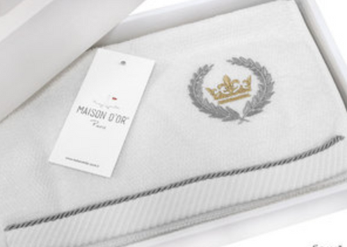 Полотенце Maison D`or Pier Lotti White, Белый, 50х100см, Хлопок, Махровый, С вышивкой, Фирменная упаковка, Турция