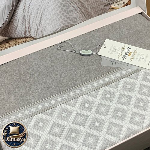 Постельное белье  Maison D`or Sibyla Gray, Универсальный, Европейский, На пуговицах, 200х220 см 1шт;, 240х260 см 1шт;, 50х70 см 4шт;, Ранфорс, Узоры, Принт, Хлопок 100%, Фирменная упаковка, Турция