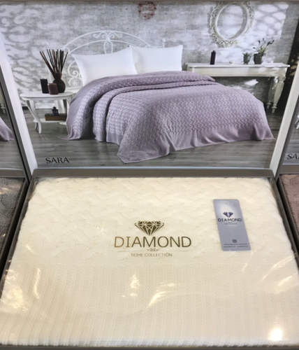 Плед В'язаний Diamond New Sara Cream, без наволочок, 220х240 см, Туреччина