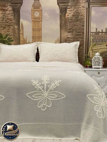 Плед В'язаний Diamond Emigran Cream, без наволочок, 220х240 см, Туреччина