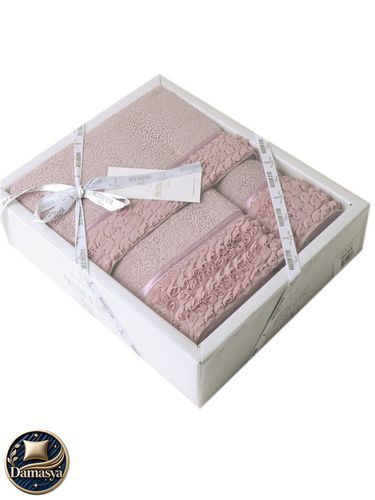 Комплект Рушників Maison D`or Rosa Pembe, Рожевий, Бамбук 60%, Бавовна 40%, Фірмова упаковка, Сет 3шт: 70х140см; 50х100см; 30х50см, Туреччина
