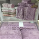 Комплект Полотенец Maison D`or Intensive Lilac, Фиолетовый, Бамбук 100%, С кружевом, Фирменная упаковка, Сет 3шт: 70х140см; 50х100см; 30х50см, Турция
