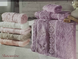 Комплект Полотенец Maison D`or Intensive Lilac, Фиолетовый, Бамбук 100%, С кружевом, Фирменная упаковка, Сет 3шт: 70х140см; 50х100см; 30х50см, Турция
