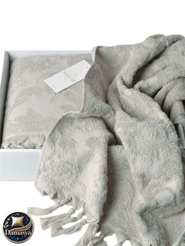 Комплект Рушників Maison D`or Sanda Beige, Бежевий, Бавовна, Махрова, Бахрома, Фірмова упаковка, Сет 2шт: 50х100см; 85х150см, Туреччина
