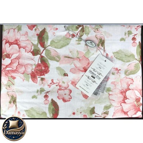 Постельное белье Maison D`or Le Rose Pink, Для женщины, Европейский, На пуговицах, 200х220 см 1шт;, 240х260 см 1шт;, 50х70 см 4шт;, Ранфорс, Композиция из цветов, Принт, Хлопок 100%, Фирменная упаковка, Турция
