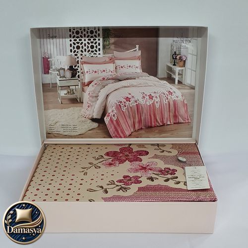 Постельное белье Maison D`or Bujor, Для женщины, Европейский, На пуговицах, 200х220 см 1шт;, 240х260 см 1шт;, 50х70 см 4шт;, Сатин, Композиция из цветов, Хлопок 100%, Фирменная упаковка, Турция